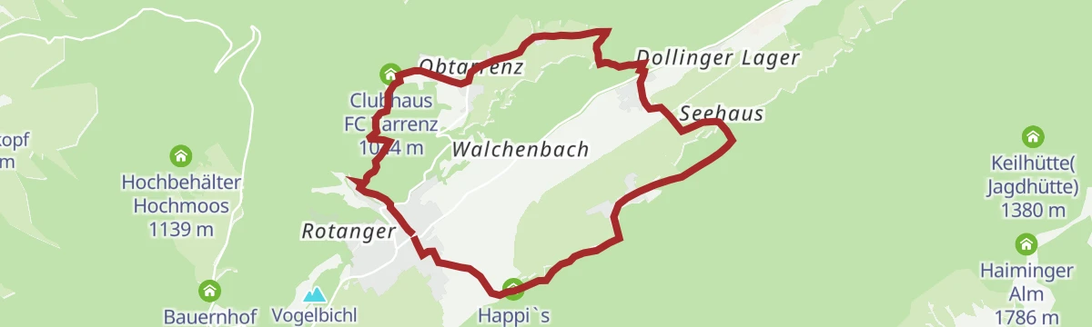 Route map: Obtarrenz - Dollinger - Kropfsee